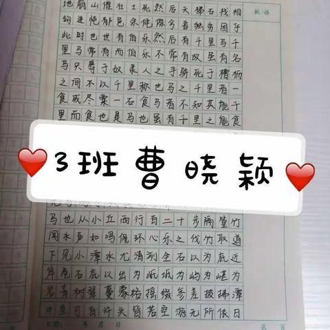 濮阳市第二高级中学高二优秀练字