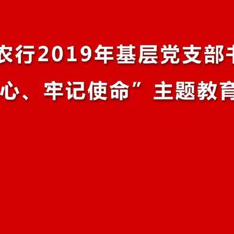 市分行举办基层党支部书记“不忘初心、牢记使命”主题教育培训班