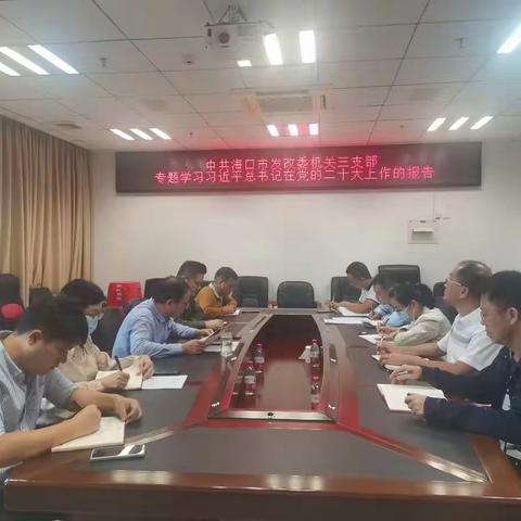 中共海口市发展和改革委员会机关第三党支部专题学习习近平总书记在党的二十大上作的报告