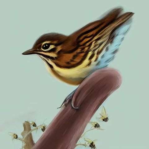 AI插图版寓言︱从不马虎的缝叶莺