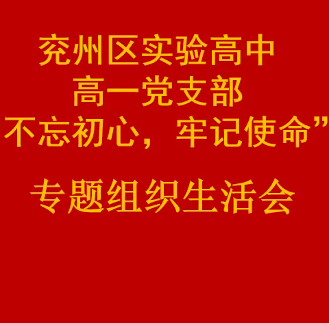 兖州区实验高中高一党支部“不忘初心、牢记使命”专题组织生活会