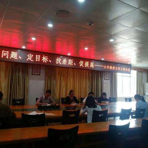 提问题，定目标，找差距，促提高                            ——六年级班主任工作会议