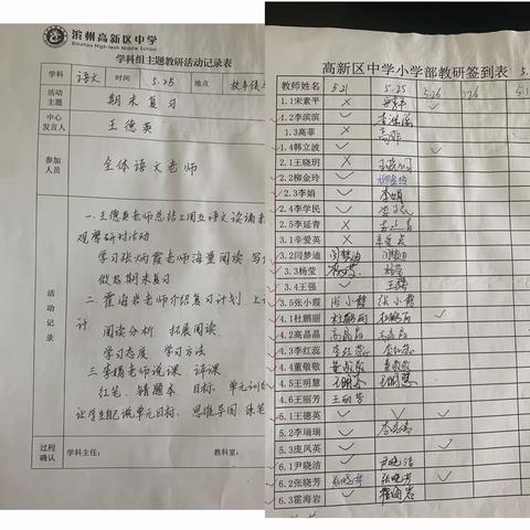 夏日炎炎教研忙，精讲细磨促提升——高新区中学小学部语文教研组五月活动纪实