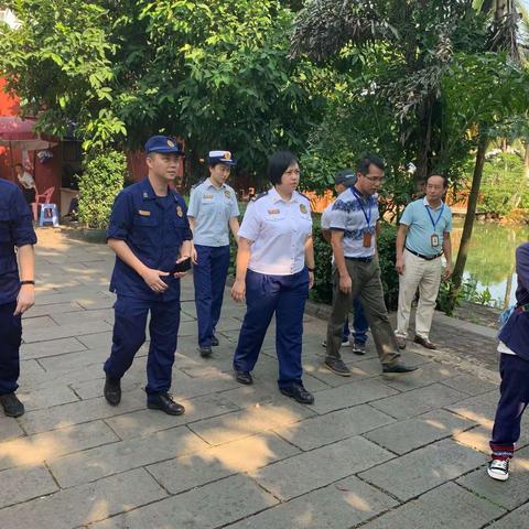 海口支队下沉小组深入琼山大队辖区重点单位五公祠帮扶指导工作