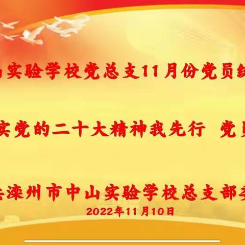 以“贯彻落实党的二十大精神我先行，党员展作为”为主题的11月份党日活动