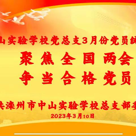 “聚焦全国两会，争当合格党员”三月份主题党日活动