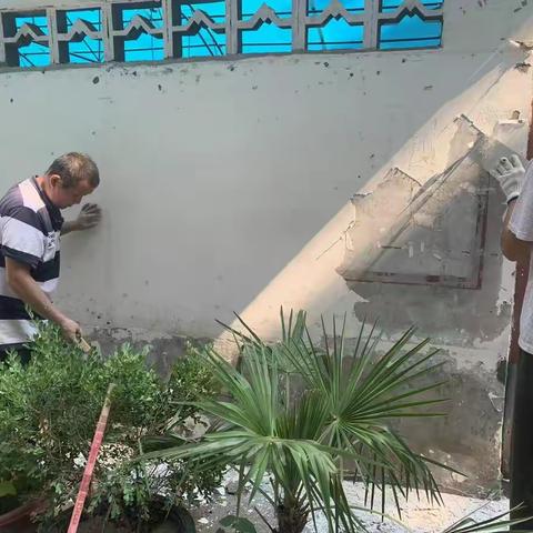 五一社区热电厂6号院墙体粉刷