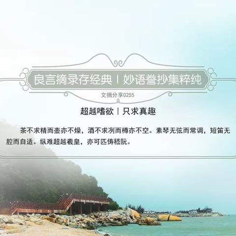 《文摘分享0255》超越嗜欲｜只求真趣