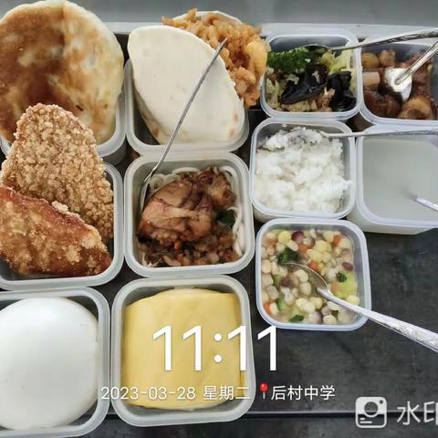 后村中学餐厅2023年3月28留样