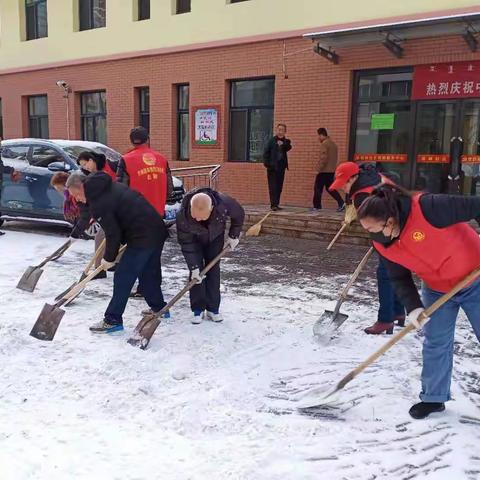 【五彩林荫】林荫街道依林社区开展“我为家园出份力”清雪除冰志愿服务活动