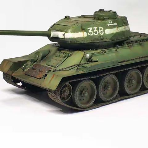 重入军模坑，记录第一个涂装旧化的坦克（田宫1/35 T34/85）