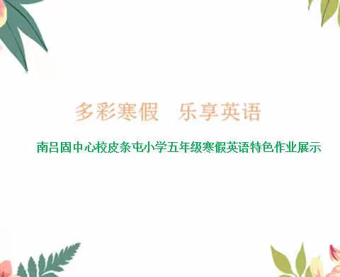 多彩寒假  乐享英语——南吕固中心校皮条屯小学五年级寒假英语特色作业成果展示