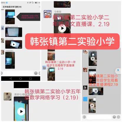 【周总结】“停课不停学，成长不延期”--韩张镇第二实验小学学生网络学习第二周工作总结