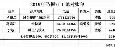 2019年马镇江工地核对单