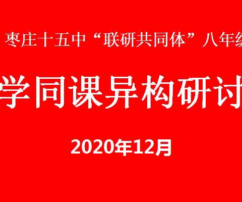 跨校联研共提升，同课异构促发展———枣庄十五中数学教研共同体冬研活动纪实