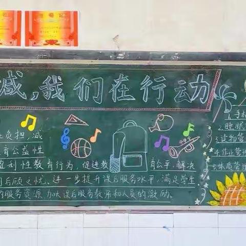 “减负增效促成长，落实双减展风采”——驼人小学“双减”主题黑板报展示活动