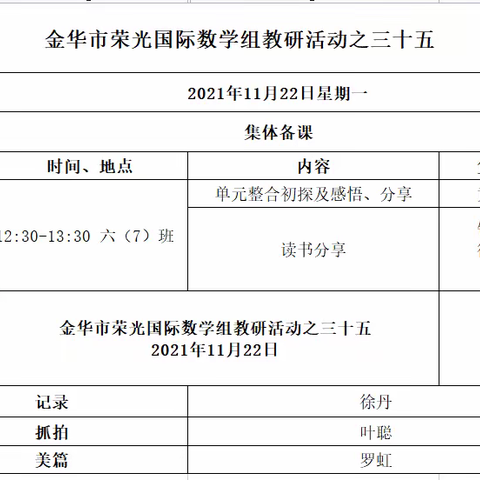 【荣光在线】荣光国际数学组教研活动之三十五