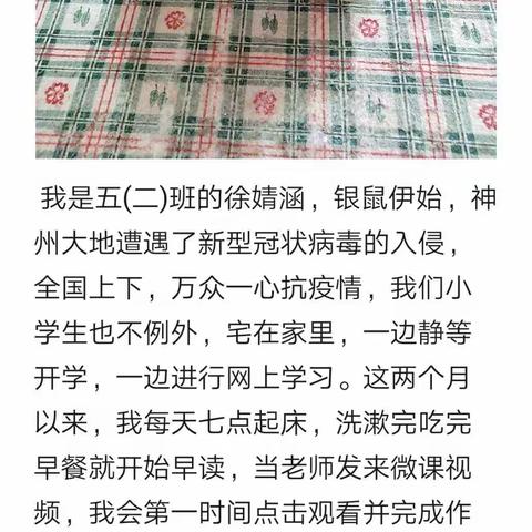 🌹衡龙桥镇学校1502班“停课不停学”学生表彰专栏🌺🌺