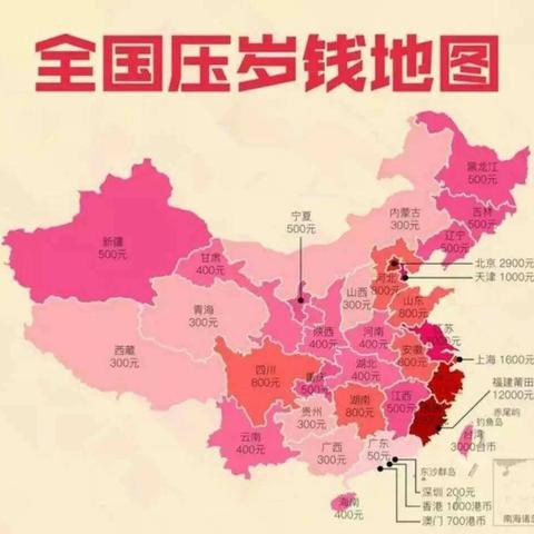 全国压岁钱地图