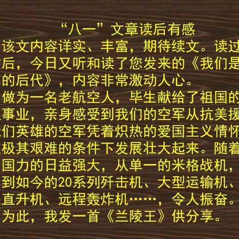 读《我们是空军的后代》有感