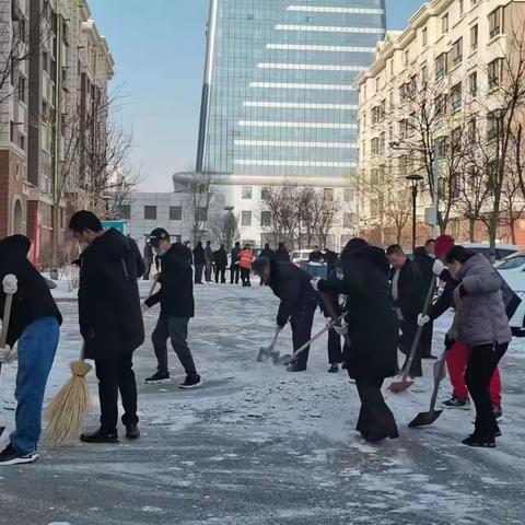 清雪除冰净道路，齐心协力保平安——高寨街道西庄村开展清雪除冰工作