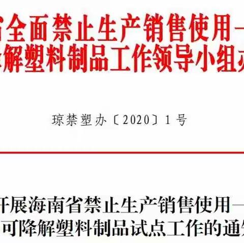 助力自贸港建设，禁塑环保从我做起—乌坡镇开展2020年“禁塑”联合宣传执法活动