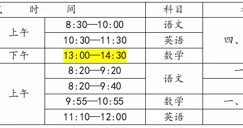 公田镇甘田小学期中检测安排