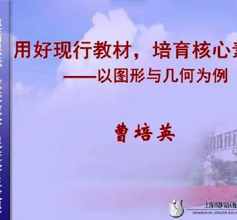 用好现行教材 培育核心素养(曹培英)