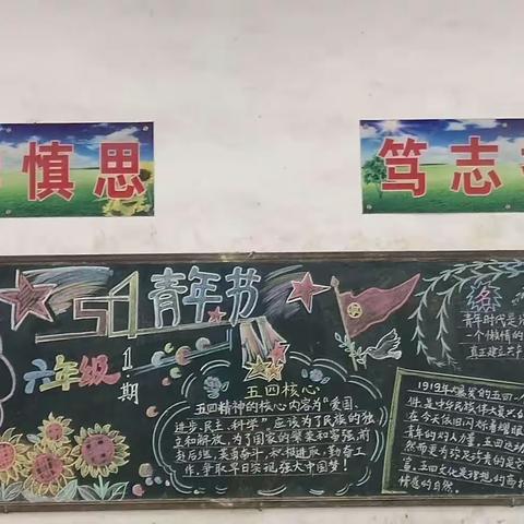 弘扬五四精神，创造青春辉煌——官家嘴镇中学纪念“五四”黑板报比赛