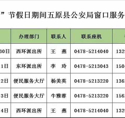 假期“不打烊”！“五一”期间五原县户籍、出入境业务照常办理