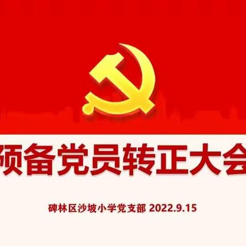 “喜迎二十大 逐梦新征程”碑林区沙坡小学召开预备党员转正大会