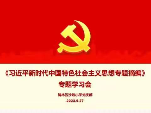 碑林区沙坡小学召开《习近平新时代中国特色社会主义思想专题摘编》专题学习会