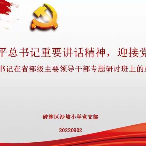 碑林区沙坡小学党支部召开“学习习近平总书记重要讲话精神，迎接党的二十大”专题会议