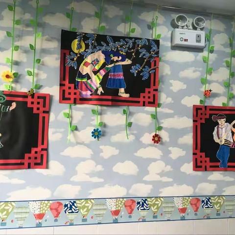 实验中学幼儿园“亲子携手，拥抱春天”系列活动－画春天。