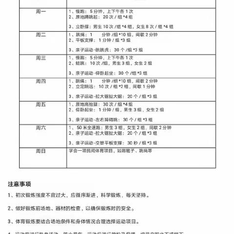 居家运动强体魄——流常中心小学六年级1班体育锻炼纪实