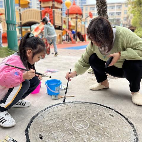 《美化校园，绘制美好》大一班幼儿园亲子绘画