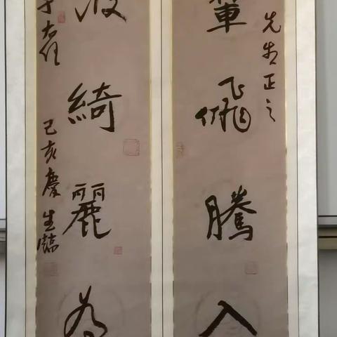 齐晓光老师对于右任行楷对联《前辈飞腾入，馀波绮丽为》的赏析