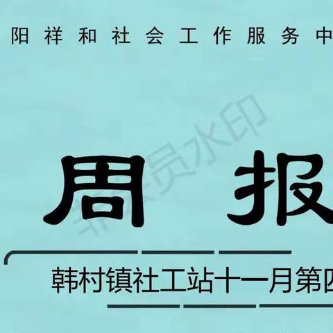 韩村镇社会工作服务站项目11月份第四周周报