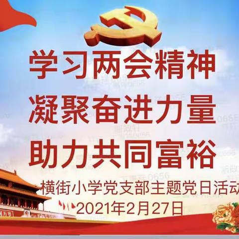 “学习两会精神，凝聚奋进力量，助力助力共同富裕”—南浔镇横街小学党支部开展2月份主题党日活动