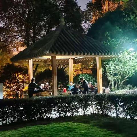 小区的夜景多美丽，