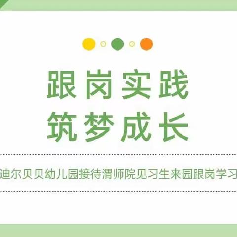 跟岗实践 筑梦成长——高新区迪尔贝贝幼儿园接待渭南师范学院见习生来园跟岗学习