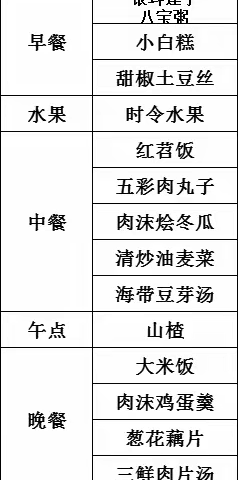 美好“食”光，每周食谱（2.13--2.17日）提前预告