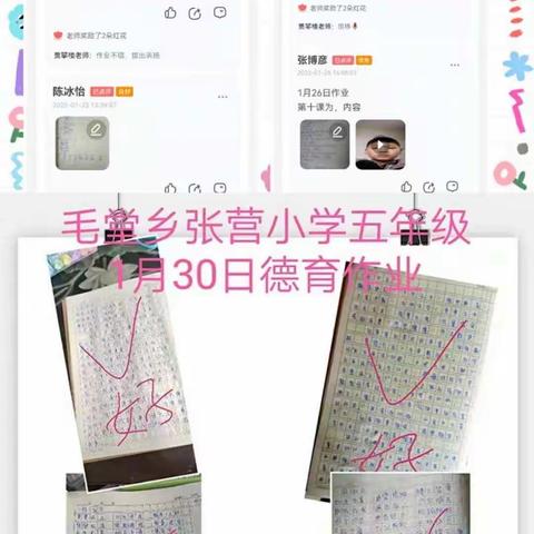 假期作业展风采 师生交流促成长——毛堂乡张营小学寒假作业反馈情况