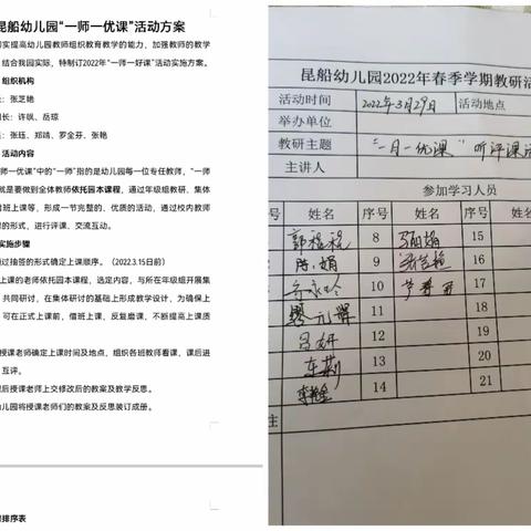 “一师一优课”———昆船幼儿园三月教研活动