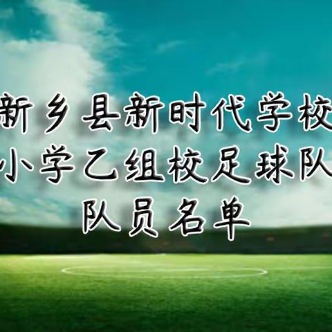 2021年新乡县新时代学校小学乙组校足球队队员名单