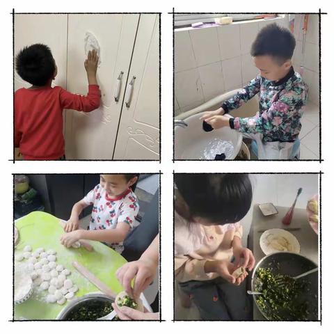 油田第四小学二九中队防疫情，做家务，做最美小学生