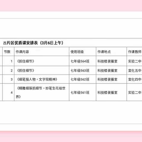 执笔绘新景  绣口诵春章——宣化区西片区语文优质课评选活动