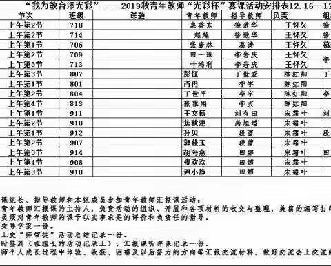 我为教育添光彩一一一南阳市二十三中2O19秋青年教师"光彩杯″赛课活动——九年级英语组