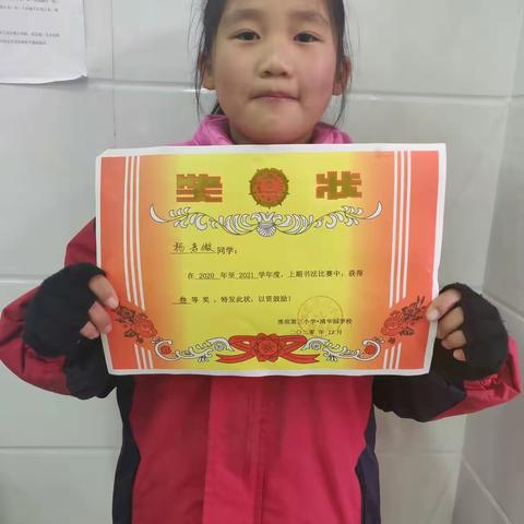淮滨县第三小学优秀学生杨孝微微书