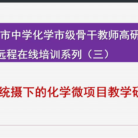 2022年北京市中学化学市级骨干教师高研班活动纪要（三）